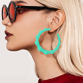 Colored Bamboo Hoop Earrings