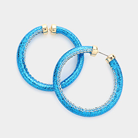 Colored Shiny Tube Hoop Earrings