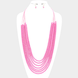 Hologram Beaded Multi Layered Long Necklace