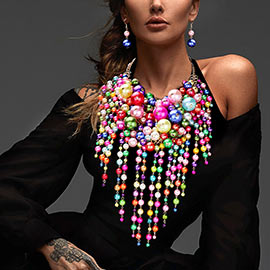 Pearl Cluster Statement Necklace