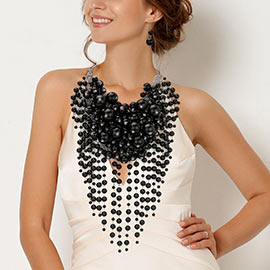 Pearl Cluster Statement Necklace