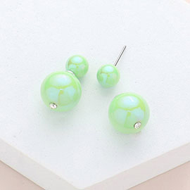 Hologram Ball Stud Double Sided Peekaboo Earrings