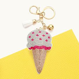 Bling Ice Cream Tassel Keychain