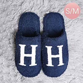 H Print Soft Home Indoor Floor Slippers