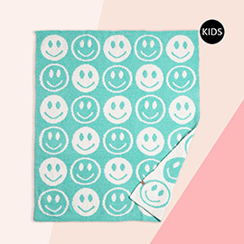 Smile Patterned Reversible Kids Throw Blanket