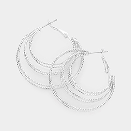 Split Metal Hoop Earrings