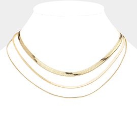 Metal Chain Triple Layered Necklace