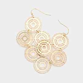 Geometric Metal Disc Link Dangle Earrings