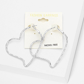 Metal Heart Hoop Earrings