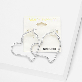 Metal Heart Hoop Earrings