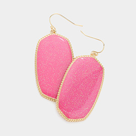 Glittered Hexagon Dangle Earrings