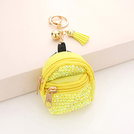 Studded Backpack Bag Tassel Keychain