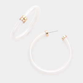 Colored Shiny Tube Hoop Earrings