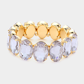 Oval Stone Stretch Evening Bracelet