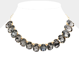 Oval Stone Evening Necklace