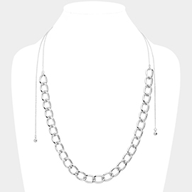 Metal Chain Link Long Necklace