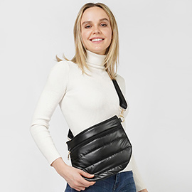 Puffer Half Moon Crossbody Bag