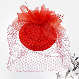 Floral Pearl Mesh Fascinator / Headband