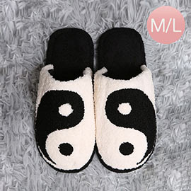 Yin Yang Print Soft Home Indoor Floor Slippers