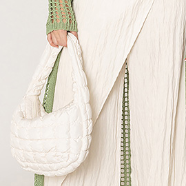 Quilted Puffer Tote / Shoulder Bag Cloud Bag