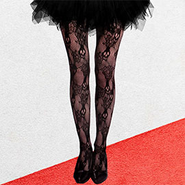 Skull Halloween Costume Fishnet Tights