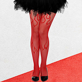 Fire Halloween Costume Fishnet Tights