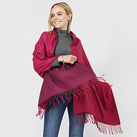 Reversible Solid Shawl Oblong Scarf