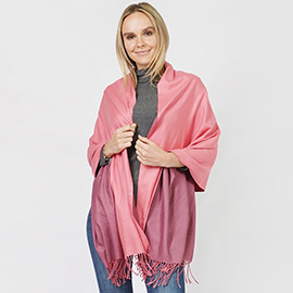 Reversible Solid Shawl Oblong Scarf