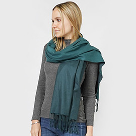 Reversible Solid Shawl Oblong Scarf