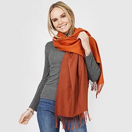 Reversible Solid Shawl Oblong Scarf