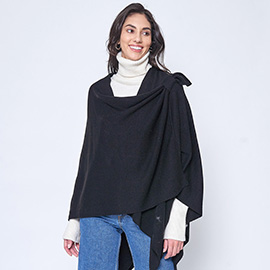 Shoulder Strap Solid Ruana Poncho