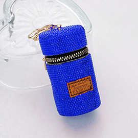 Bling Cylinder Lipstick Hard Case Bag / Keychain