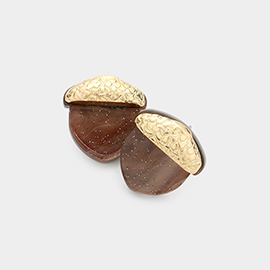 Glittered Acorn Stud Earrings