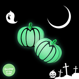 Glow in The Dark Pumpkin Stud Earrings