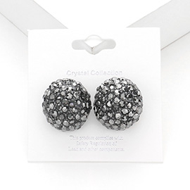 Rhinestone Embellished Dome Stud Evening Earrings