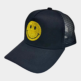 Bling Smile Accented Mesh Back Baseball Cap