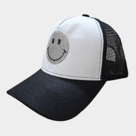 Bling Smile Accented Mesh Back Baseball Cap