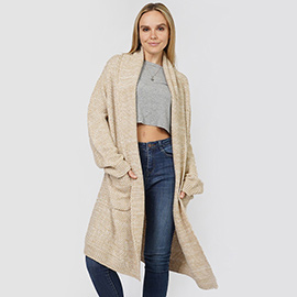 Solid Shawl Collar Knit Cardigan