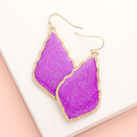 Glittered Petal Dangle Earrings