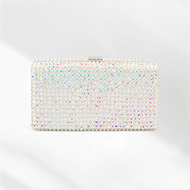 Studded Bling Rectangle Evening Clutch / Crossbody Bag