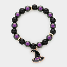 Witch Hat Charm Beaded Stretch Bracelet