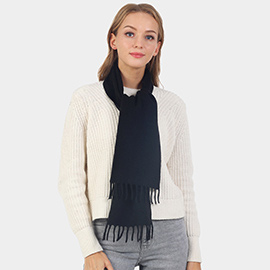 Solid Fringe Oblong Scarf