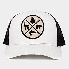 Tree Reindeer Bear Fish Outdoors Mesh Back Baseball Cap