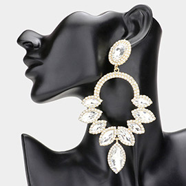 Marquise Stone Accented Statement Evening Earrings