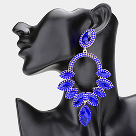 Marquise Stone Accented Statement Evening Earrings