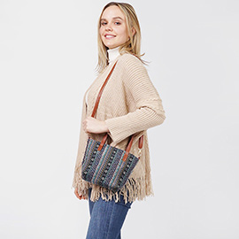 Tribal Patterned Tote / Crossbody Bag