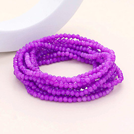 10PCS - Faceted Beaded Multi Layered Stretch Bracelets