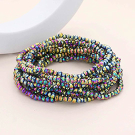 10PCS - Faceted Beaded Multi Layered Stretch Bracelets