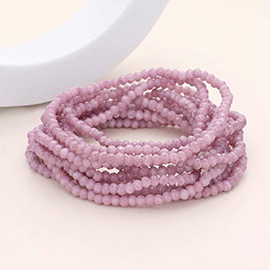 10PCS - Faceted Beaded Multi Layered Stretch Bracelets