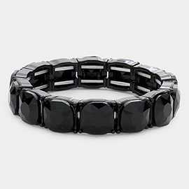 Cushion Square Stone Stretch Evening Bracelet